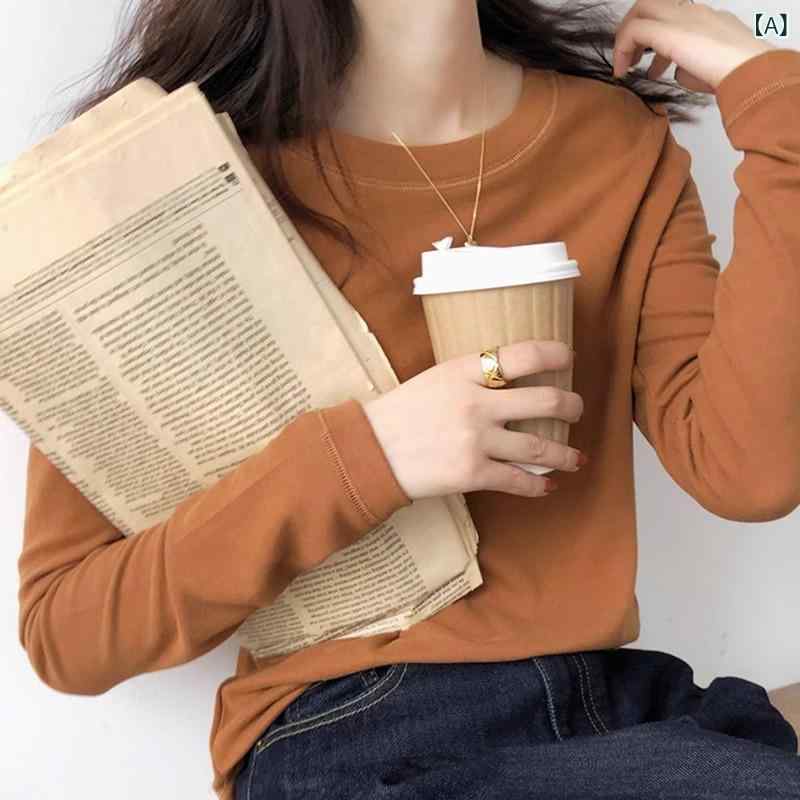 長袖Tシャツ レディース 秋冬 インナー 起毛加工 親肌 柔らかい クルーネック ベーシック 暖か ふんわり トップス ベースレイヤー 通勤 通学 部屋着 吸湿 速乾 綿素材