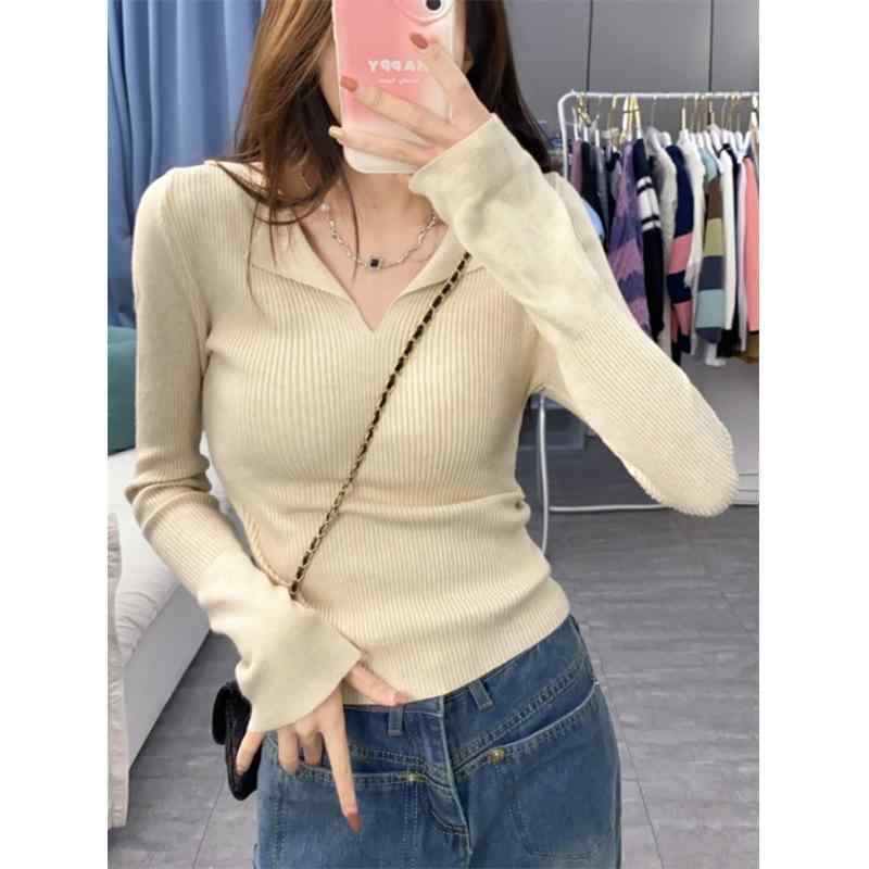 ・素材: ビスコース・成分: ビスコース50-70%・厚さ: 中厚・セット: 単品・スタイル: ベーシック・シルエット: スリム・袖型: 標準袖・襟型: ポロ襟・袖丈: 長袖・ディテール: リブ・着丈: 普通(50-65cm)・加工: ノン...