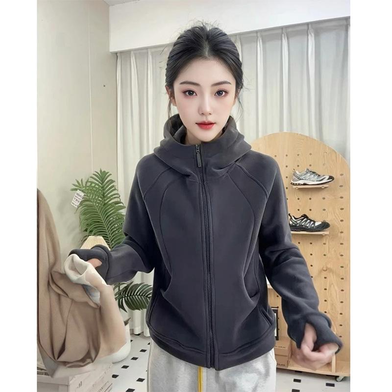 パーカー レディース フード付き ジッパー グレー 春夏 スリムフィット 厚手 暖か トップス カーディガン 修身 显瘦 外套 上衣