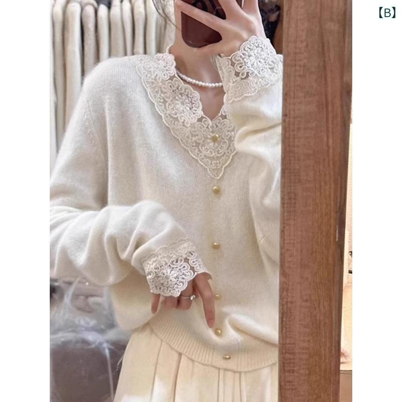 ニットセーター レディース 春夏 ブラック V...の紹介画像3