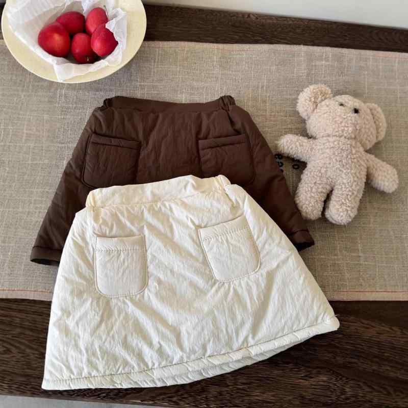 女児スカート 秋冬 厚手 暖か 綿入り 韓国風 おしゃれ かわいい スタイリッシュ キッズ ガールズ 冬用 防寒 通学 日常着 ミディ丈 子供 ベビー ジュニア ファッション スタイル 快適