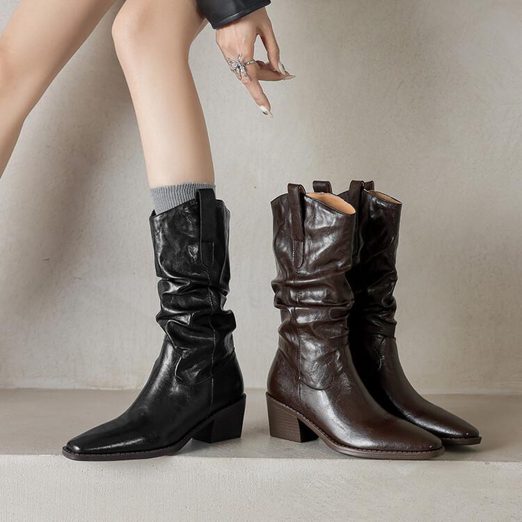 ブーツ レディース 秋冬 本革 ショートブーツ ロングブーツ 厚底 ミッドカーフ ライダーブーツ 太ヒー..