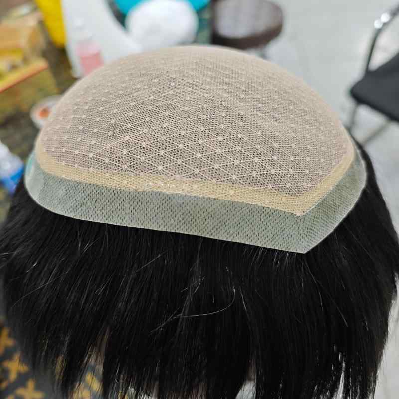 メンズ ウィッグ 人間の髪 ナチュラルカラー 超薄 生物頭皮 無痕 高級感 头顶補発 部分ヘアピース 薄毛カバー 自然仕上がり 手植え リアルヘア
