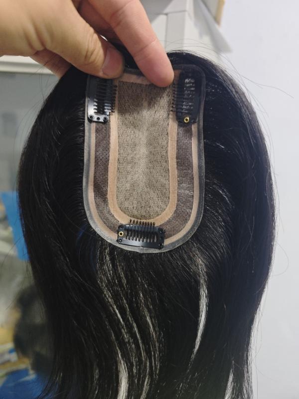 白髪隠し ヘアピース 男女兼用 頭頂部用 本物人毛 増毛片 隠形無痕 ネットタイプ 針分界 8x12 サイズ 自然仕上がり 部分ウィッグ 補発片 目立たず ボリュームアップ