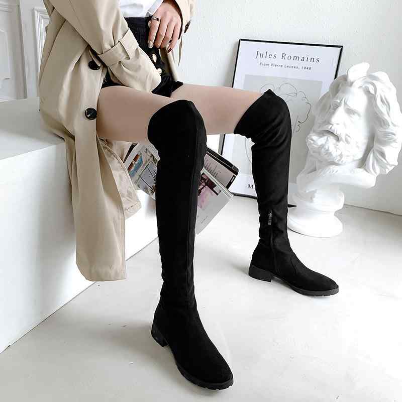 ブーツ レディース 秋冬 過膝ロング ニーハイ シンプル スエード ライディング モーターサイクル 騎士 ..