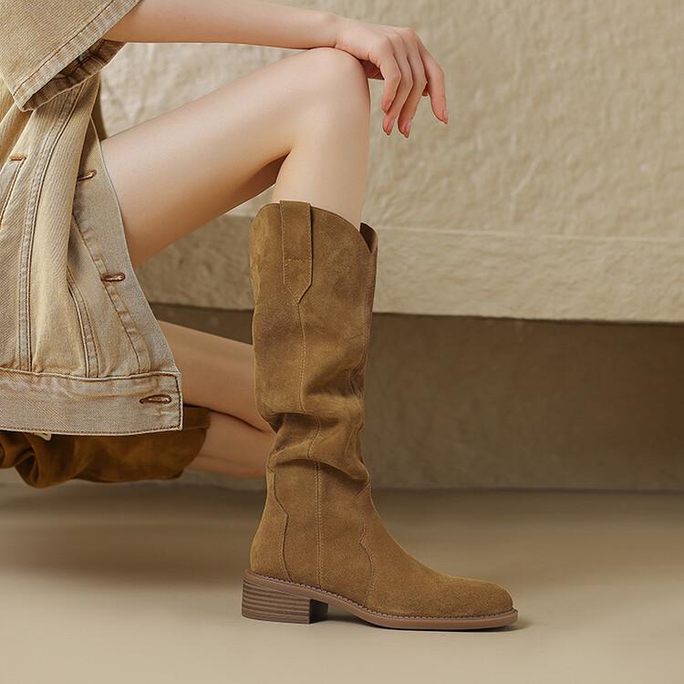 秋冬 レディース ロングブーツ 本革 牛革 ライダーブーツ ウェスタン 騎士風 高筒 長靴 女性用 皮靴