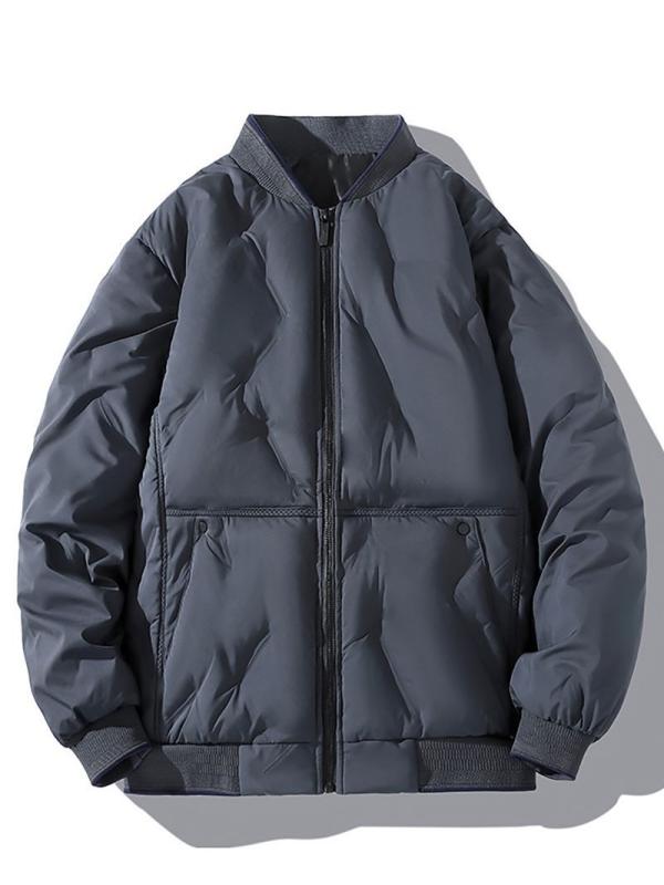 メンズコート 秋冬 綿 暖か 厚手 ビジネス カジュアル 通勤 シンプル デザイン 野球領 アウター ジャケット 保暖 外套