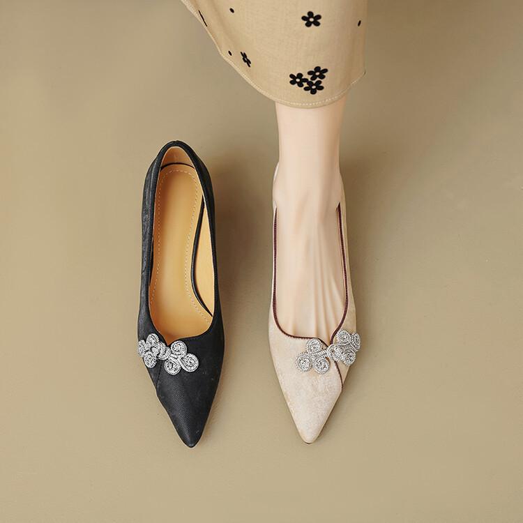 レディース 中国風 ハイヒール 優雅 気質 パンプス スカート 合わせ 快適 履き心地 軽量 春秋 通勤 ドレス シューズ エレガント 上品 ..