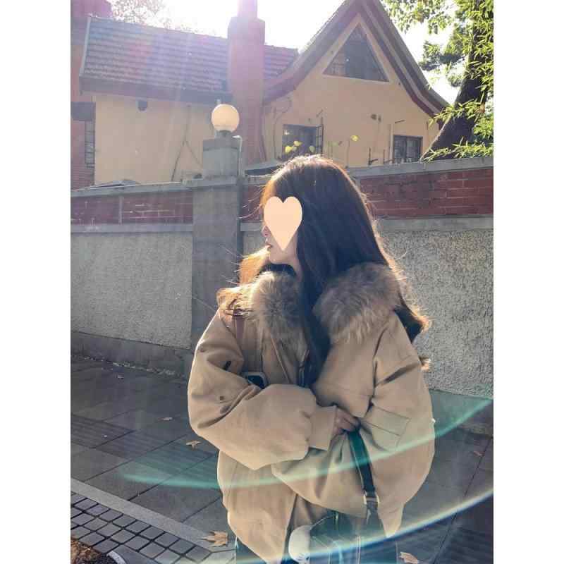 秋冬 レディース コート ワーク ファーリー襟 綿素材 通勤 暖か ゆったり レトロ シンプル