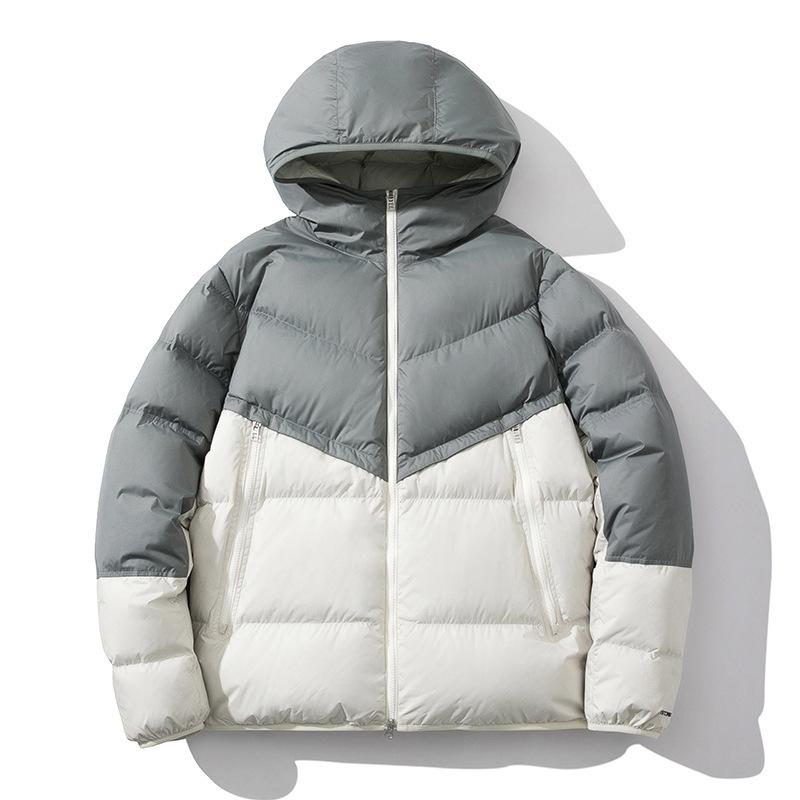 Rakuten - メンズ 秋冬 ダウンコート 切り替え シンプル 大きめサイズ ショート丈 綿入り 高級感 暖か素材 軽量 吸湿速乾 トレンドデザイン 通勤 通学 アウトドア 対応