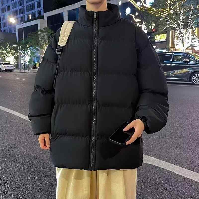 乐天商城 - 秋冬 メンズ スタンドカラー コットンコート ゆったり 学生 カップル カジュアル シンプル 綿素材 アウター 潮風 日常使い 暖か 軽量 吸湿速乾 切り替えデザイン