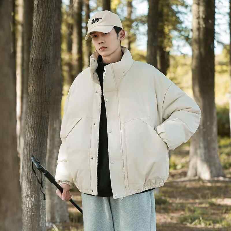 Rakuten - コート メンズ 秋冬 アメリカン シンプル ストリート ルーズ カジュアル 厚手 保温 PUレザー 綿 スタンドカラー ジャケット