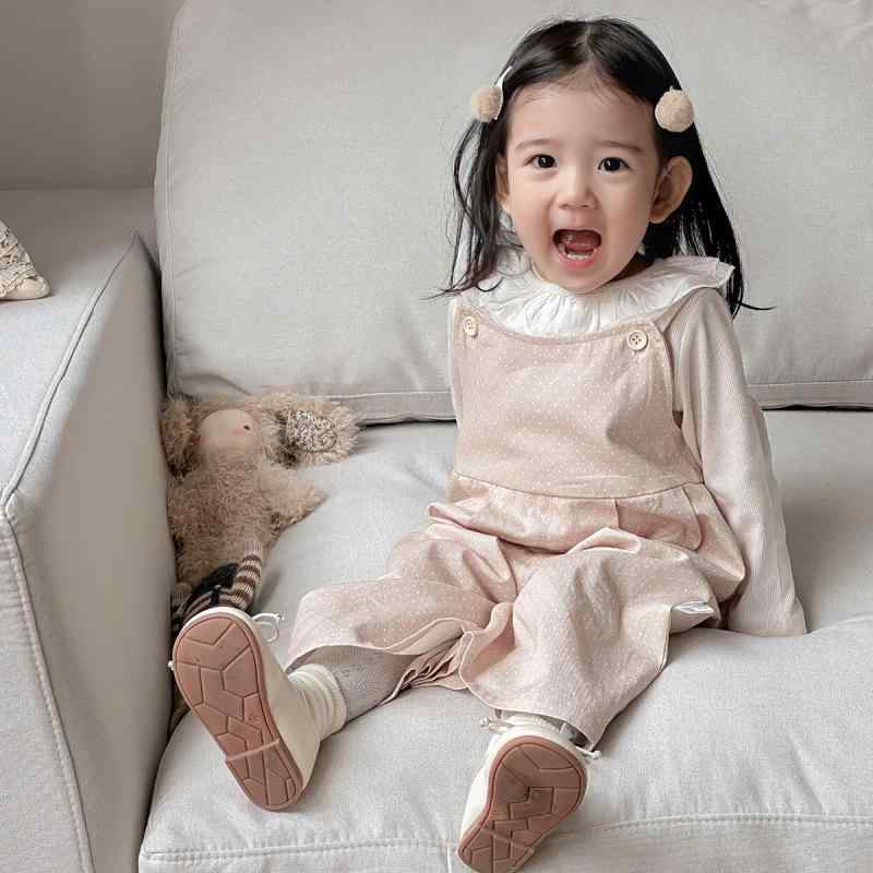 ベビー服 女の子 新生児 かわいい 純綿 オーバーオール インナーシャツ 春秋 2点セット 快適 ソフト 吸..