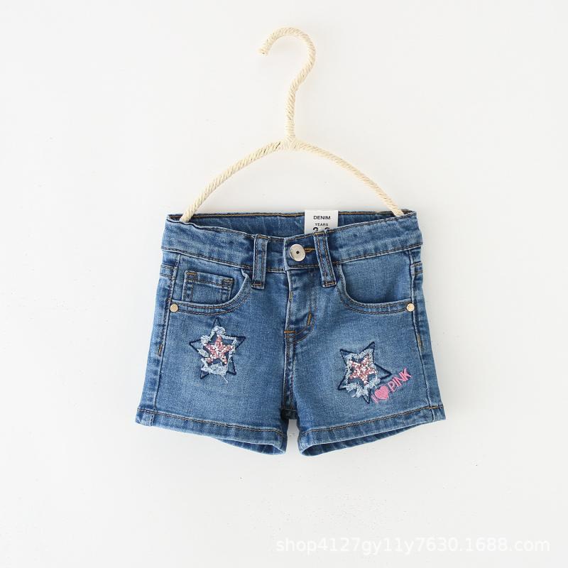 デニムショーツ 女児 ハイウエスト ゆったり 通気性 吸湿速乾 親肌 快適 かわいい柄 ファッション 多用..