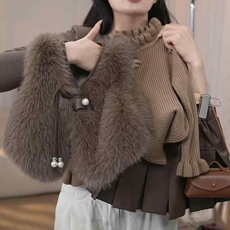 秋冬 女児 セット 綿入れ 革風 ベスト ニット インナー プリーツ スカート 子供服 コーディネート スタ..