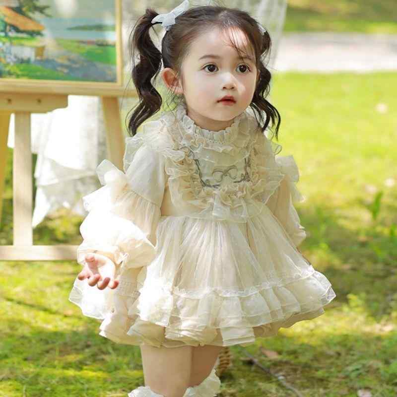 女児ロリータワンピース プリンセスドレス 蓬蓬スカート かわいいパーティー用 フレアデザイン 女の子向け スペイン風スタイル チュールドレス