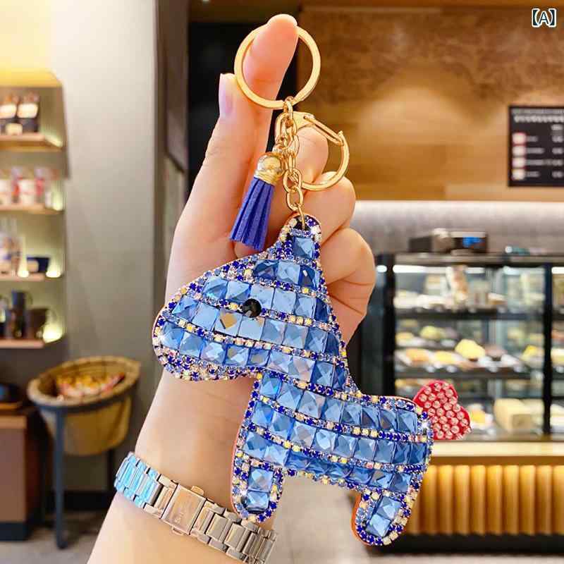 キーホルダー レディース ジルコニア 馬車 モチーフ バッグ ハンガー チャーム アクセサリー 細工 デザ..