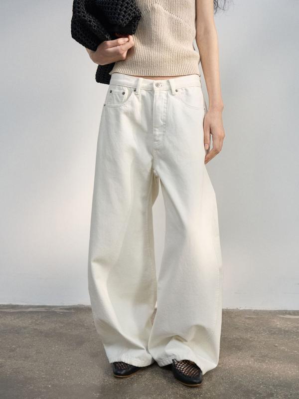 レディース デニムパンツ ジーンズ ボトムス カーブパンツ ヴィンテージ風 サイド 刺繍 ヒゲ加工 ウォ..