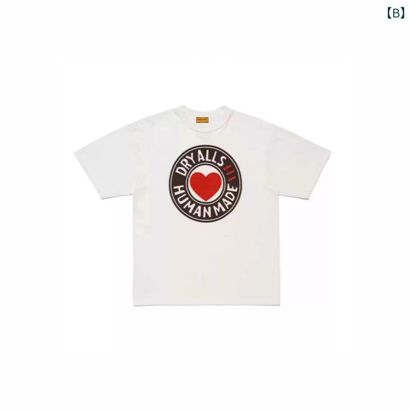 春夏 Tシャツ 男女兼用 ゆったり 短袖 クルーネック ハート柄 カップル インナー トップス カジュアル