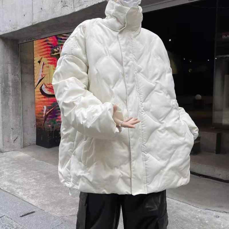 メンズ 秋冬 コート スタンドカラー 保温 高級感 学生 ルーズ 綿素材 百搭 アウター トレンド ニッチ