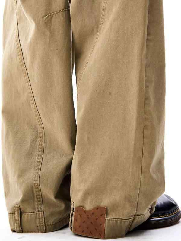 ・スタイル: ストレートパンツ・パンツ形状: ルーズ・丈: ロング・ウエスト位置: ミッド・前立て: ジッパー・厚み: 普通・素材: コットン・主素材成分: コットン100%・ディテール: ポケット・伸縮性: 微弾性・裾形状: ストレート・...