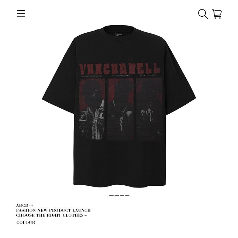 Tシャツ ペア 男女兼用 アメリカンスタイル レトロ タイダイ ビンテージ加工 人物柄 プリント ゆったり..