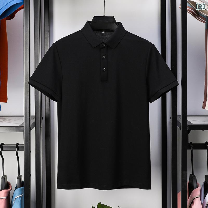 春夏 メンズ ポロシャツ 短袖 無地 コットン ベーシック ビジネス カジュアル トップス