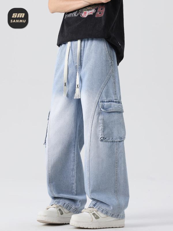 ・スタイル: クリーン・パンツタイプ: ストレート・フィット: ルーズ・加工: ウォッシュ,ビンテージ,ブリーチ・丈: ロング・ウエスト位置: ミッド・前立て: ドローストリング・厚み: 普通・素材: デニム・成分: コットン78.1%・シ...