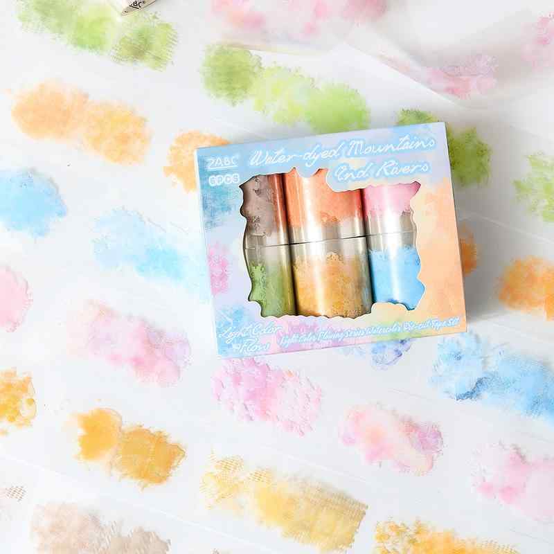 手帳ステッカー 水彩風 淡彩 流韻 ダイカット PET素材 装飾 景観 デザイン クロスボーダー かわいい デコレーション シール テープ 手帳用 アクセサリー 文房具 趣味 クラフト