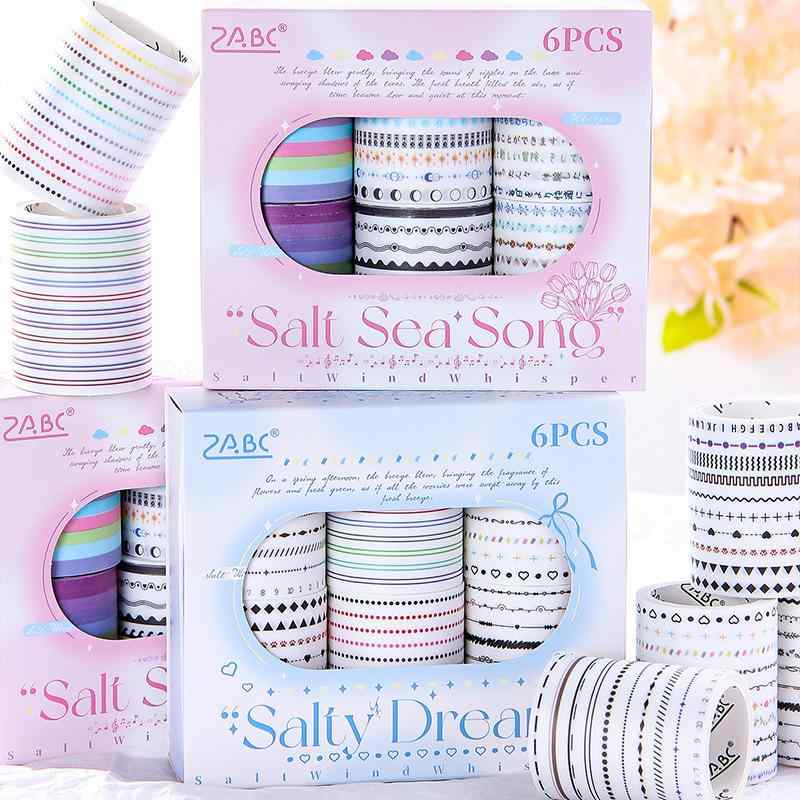 和紙テープ セット DIY 手帳 日記 デコレーション ステッカー レトロ デザイン ライン 貼り付け 復古風..