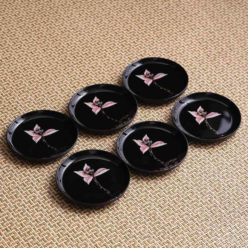 コースター 漆器 ベークライト 断熱パッド 高級感 クリエイティブ デザイン 茶道用 ティーカップ置き ..