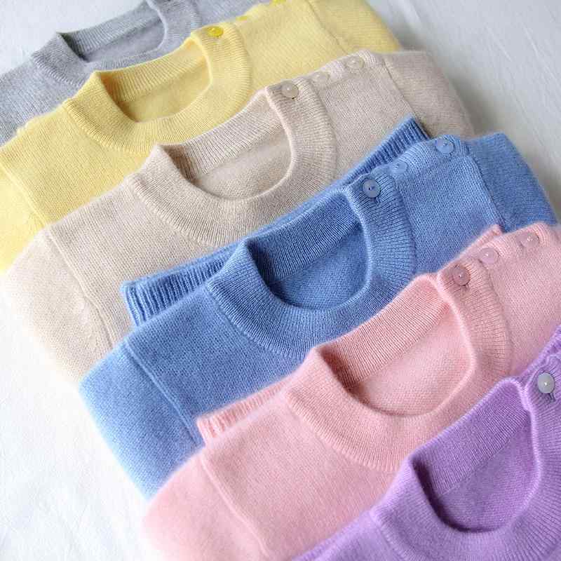 キッズ 女の子 羊毛 セーター ニット プルオーバー クルーネック ベーシック インナー 暖か 基礎 針織 秋冬 通学 部屋着