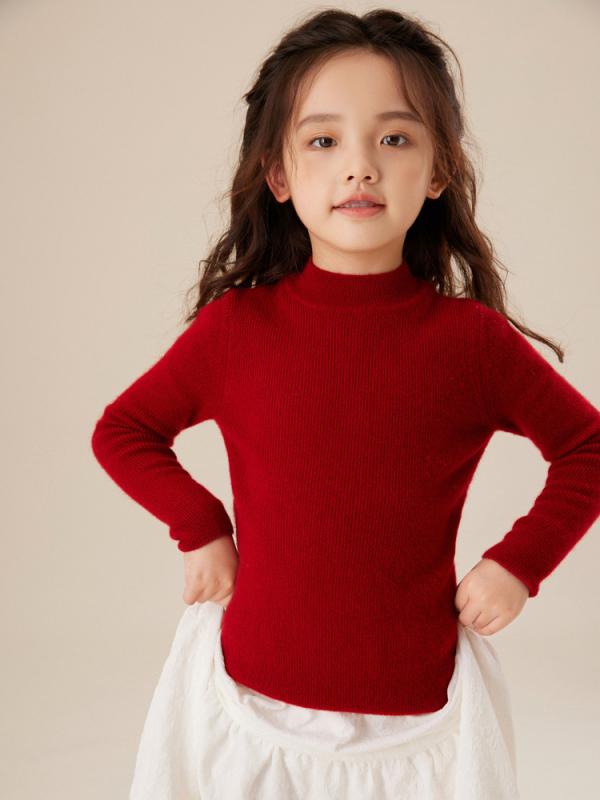 秋冬 キッズ セーター 男女兼用 純カシミヤ ハーフハイネック スリムフィット ニット プルオーバー 暖か 子供服 通学 部屋着 吸湿速乾