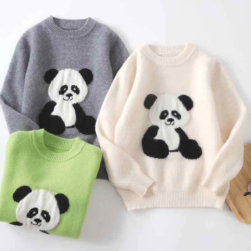 ・性別: ユニセックス・対象年齢: 中大童 (8歳以上、140cm以上)・適合季節: 冬、秋・毛糸太さ: 普通・厚み: 加厚・袖丈: 長袖・着用方法: プルオーバー・柄: カルトゥーン・素材: ウール・ウール含有率: 100%・安全基準: B類・襟型: ラウンドネック・カラー: ベージュ、アボカドグリーン、ミディアムグレー・対応身長: 110cm,120cm,130cm,140cm,150cm,160cm・スタイル: シンプル・生地加工: 柔軟仕上げ