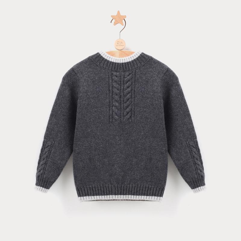 Cardigans - 男児 秋冬 羊毛セーター 麦穂柄 コントラストカラー 厚手 ベビー インナー 暖か キッズ トップス ベースレイヤー 子供服 ウール ニット
