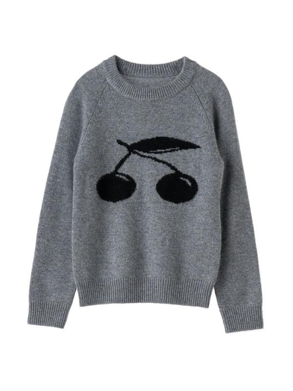 ・男女共用・柔軟加工・シンプルスタイル・対象年齢: 3-8歳・毛糸太さ: 細い・厚さ: 厚手・袖丈: 長袖・着脱: プルオーバー・柄: チェリー・要素: 可愛いプリント・ステッチ: 12-14針/3cm・素材: カシミヤ100%・安全基準: B類・襟: クルーネック・フード: なし・色: クリームホワイト,グレー,ブラック・適合身長: 110cm,120cm,130cm,140cm,150cm,160cm,170cm