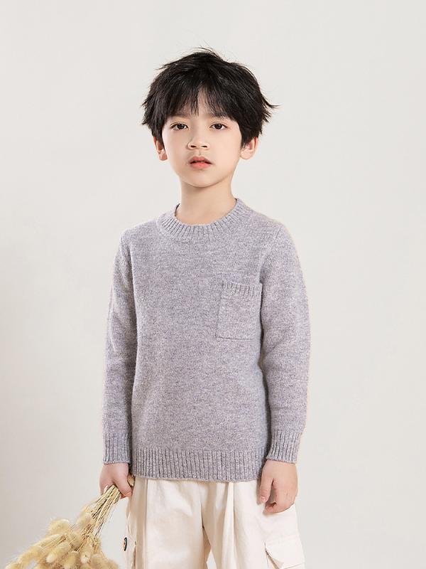 Cardigans - セーター キッズ 厚手ウール クルーネック フード付き 純ウール インナー 男児女児 中大児 ベビー用 秋冬 暖か ニット