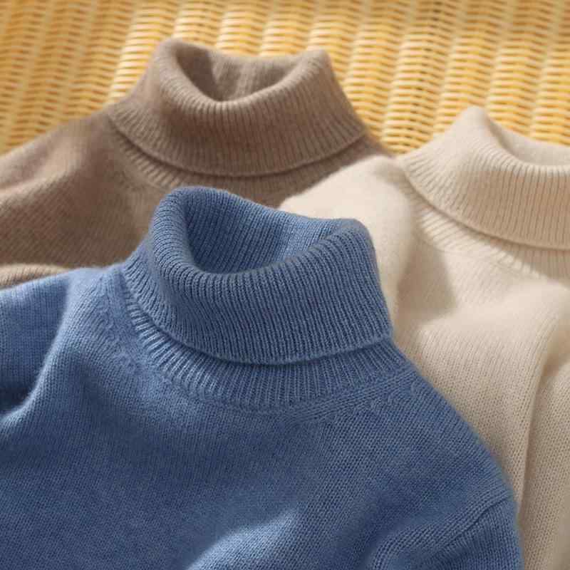 セーター キッズ 男女兼用 ハイネック 厚手 カシミア素材 七針編み ベビー対応 中大童 インナー 秋冬用..
