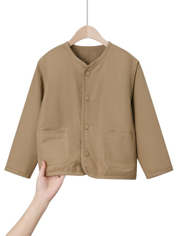 Coat - 男児 秋冬 学生用 軽量 コットン 加厚 インナーコート 毛玉防止 学校服 軽薄 綿服 外套 内穿