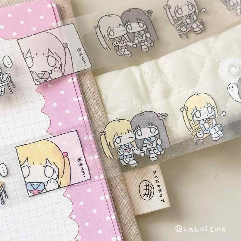 手帳ステッカー 女子 かわいい 萌え系 ちびキャラ アニメ 二次元 電波デザイン コラージュ デコレーシ..