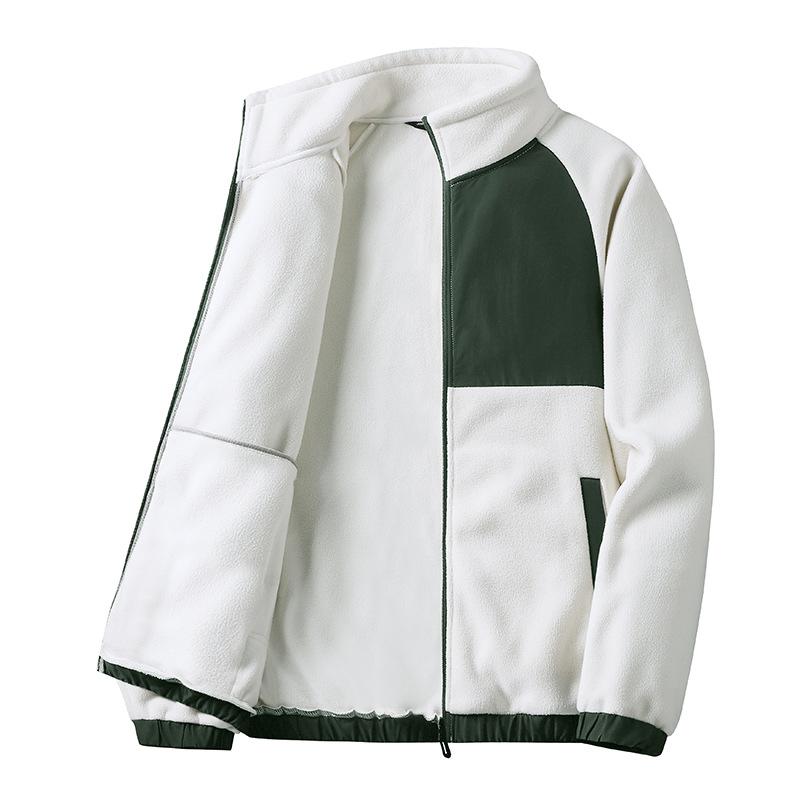 秋冬 男女兼用 フランネル 厚手 ゆったり ソフトシェル スタンドカラー カジュアル ジャケット フリー..