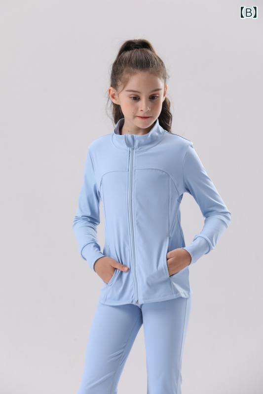 くらしのセロネのキッズ 女児 秋冬 ヨガ 運動服 セット バドミントン 速乾 長袖 トップス スリム フレアパンツ 吸湿速乾 軽量 快適｜アングル3