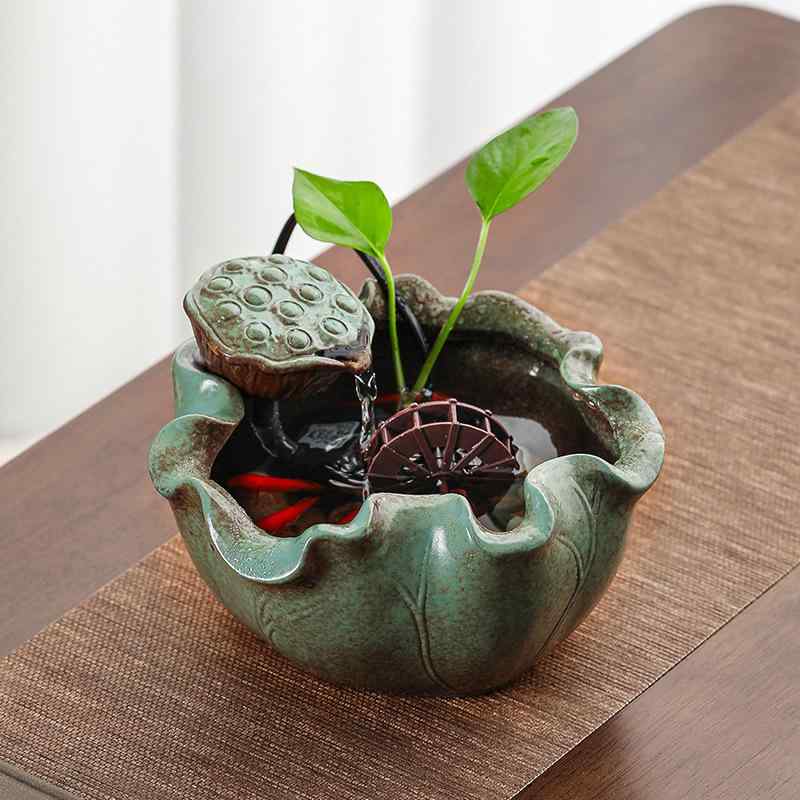 水車 置物 卓上 オフィス 小型 流水 循環 水景 風水輪 噴泉 インテリア 飾り デスク ラッキーアイテム ..