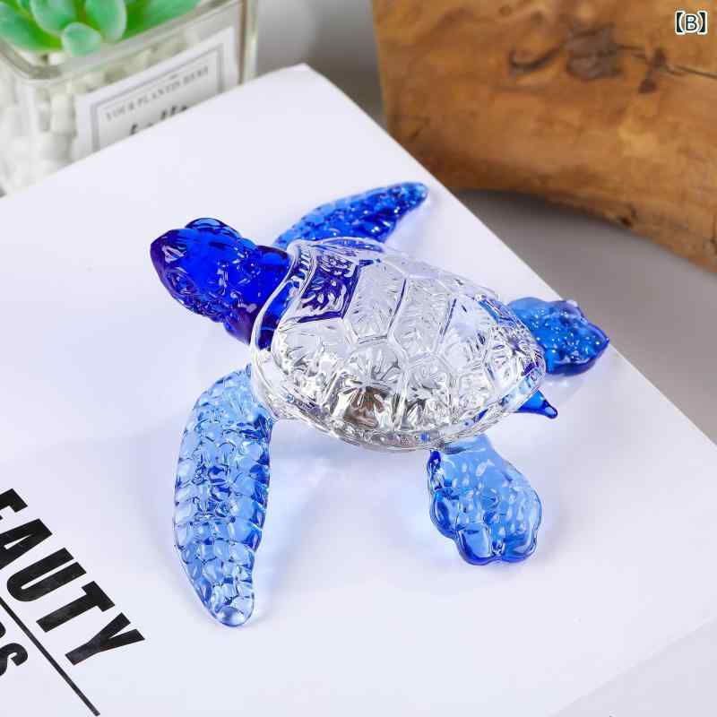 置物 水晶 海亀 インテリア雑貨 ホームデコレーション オフィス装飾 デスクトップ飾り 卓上アクセサリー 海洋動物 フィギュア クリエイティブデザイン 動物モチーフ ユニセックスの商品画像 3