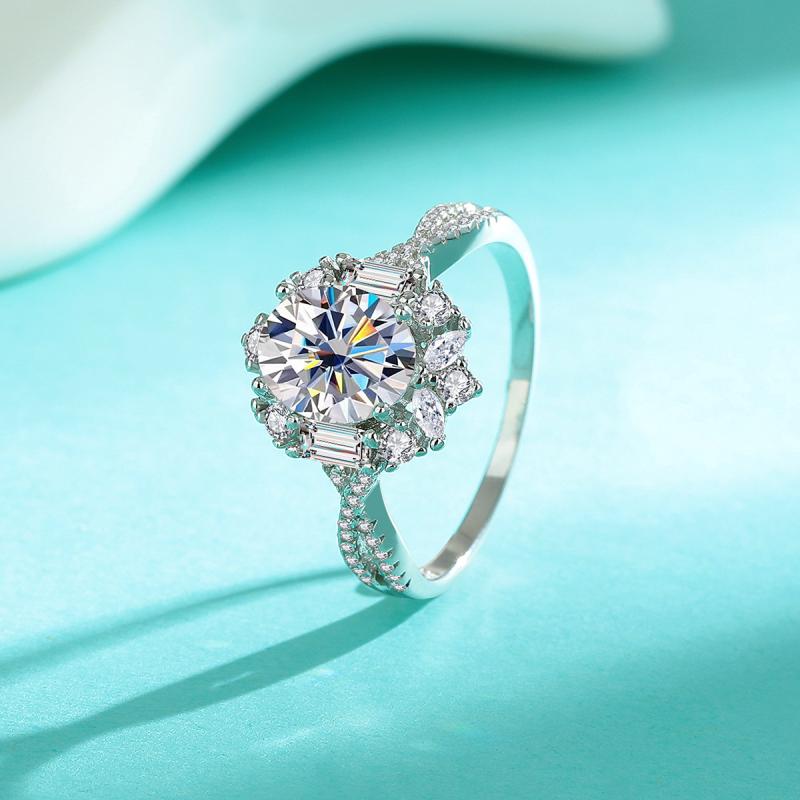 指輪 レディース 925シルバー 楕円モサン石 高級感 ファッション プロポーズ 結婚指輪 閉口式 軽量 日..