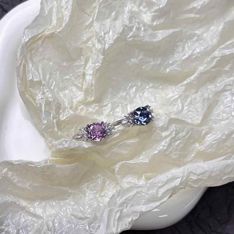 指輪 レディース かわいい 純銀 リング 高級感 ユニーク デザイン 埋め込み ストーン セット 華やか カ..