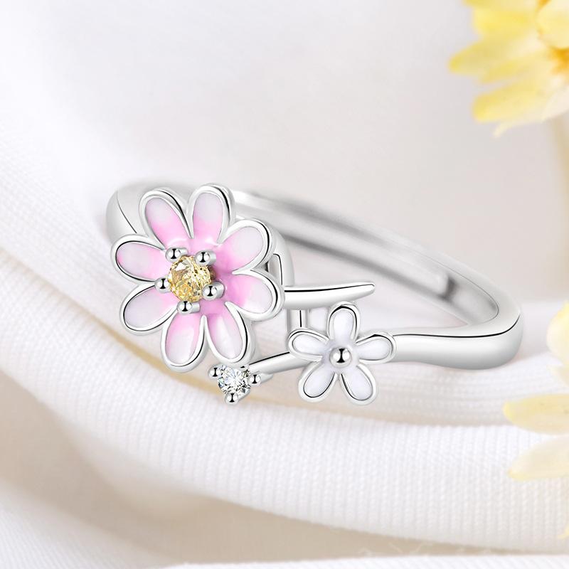 指輪 レディース 回転 雛菊 花モチーフ シルバー 925 スターリングシルバー アクセサリー ファッション..