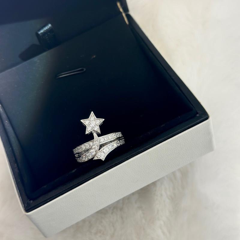 指輪 レディース 925シルバー 高級感 彗星モチーフ フルジルコニア 五角星 小仙女風 軽奢 デザイン 輝..