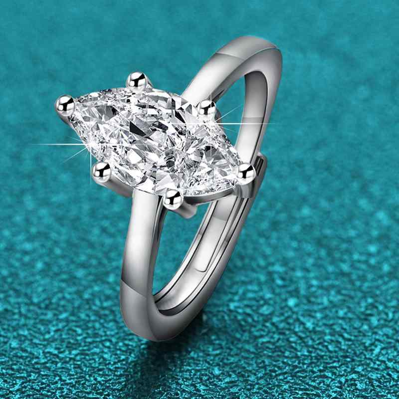 ・素材: 925シルバー・形状: 幾何型・加工: ジルコンインレイ・スタイル: 女性用・サイズ: 調整可能・装飾石: 5x10mm馬眼ジルコン,1gラウンド優白モサン石,6x12mm馬眼ジルコン,2gラウンド優白モサン石・流行要素: 倒角方...