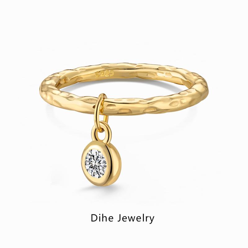 指輪 レディース 925純銀 テクスチャデザイン ペンダントインセット 精巧 百搭 閉口タイプ 肌理紋理 女..